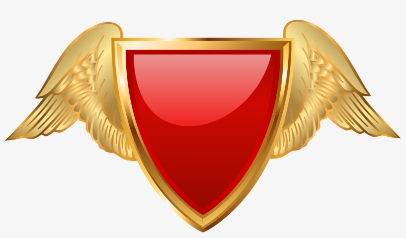 Badge Clip Art - Shield With Wings Png, transparent png download