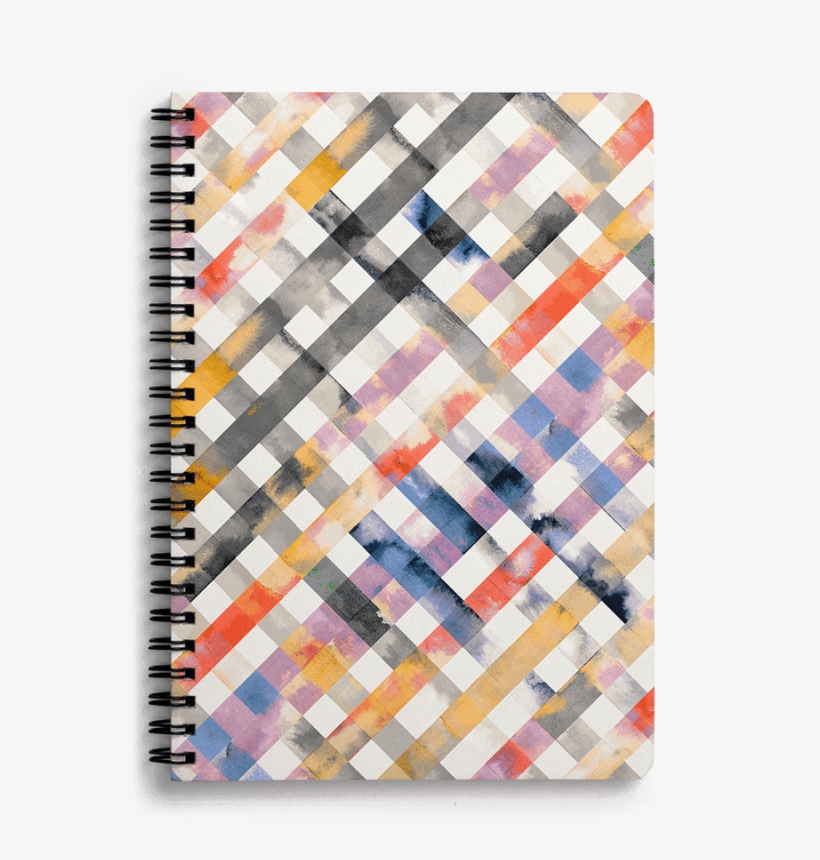Dailyobjects Gingham Watercolor Orange Yellow A5 Spiral - Art, transparent png download