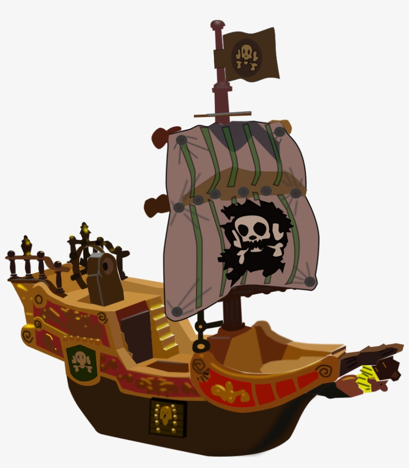 Pirates Of The Caribbean Clipart Pirate Boat - Pirateship Png, transparent png download