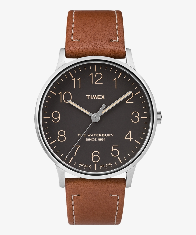 Waterbury Classic 40mm Leather Strap Watch Large - Timex Waterbury 40, transparent png download