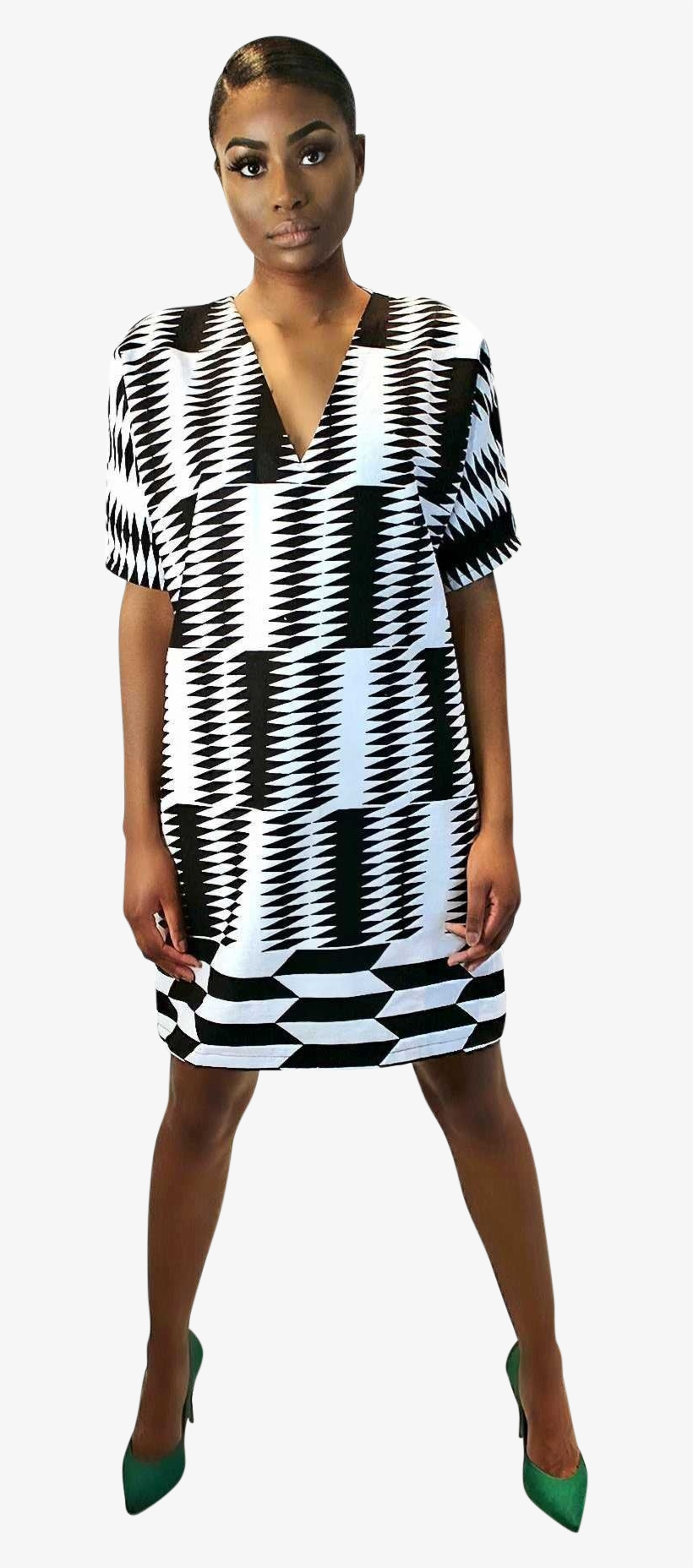Lola Black And White Print Dress - Photo Shoot, transparent png download