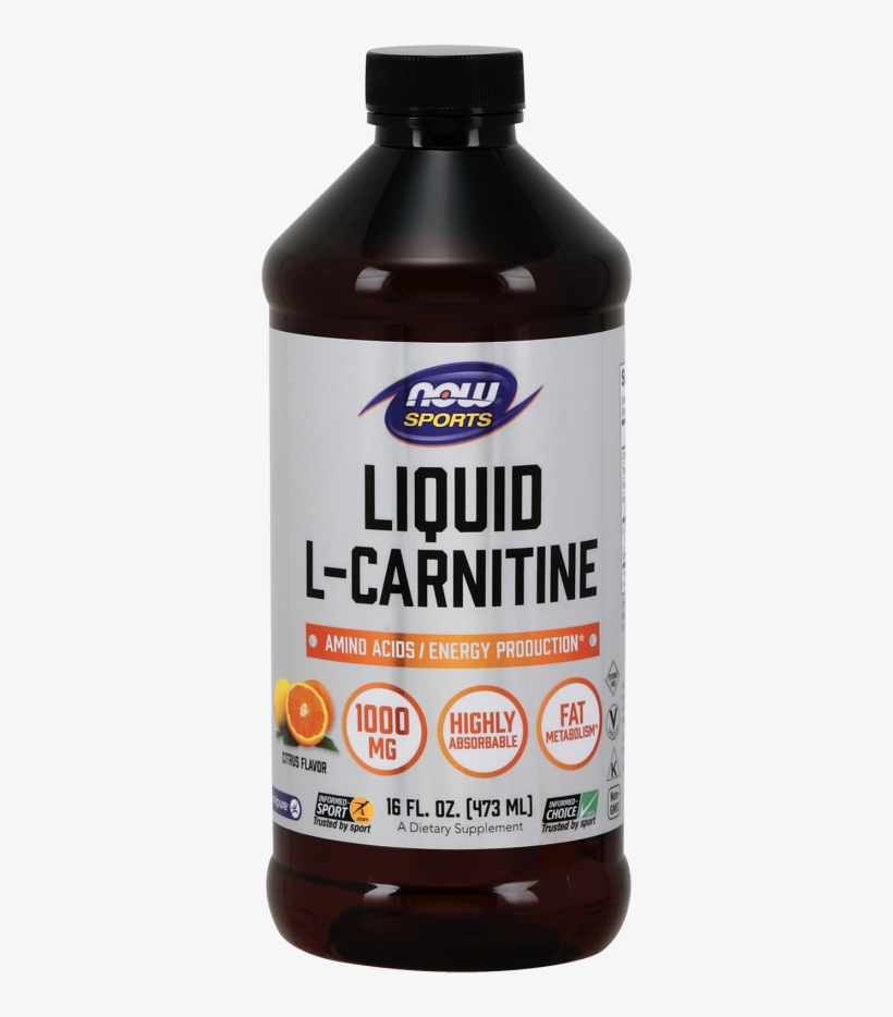 L-carnitine Liquid 1000 Mg, Citrus - Now Sport L Carnitine, transparent png download