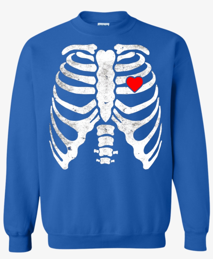 Skeleton Heart Rib Cage X Ray Kids Valentines Day T - Skeleton Maternity Chicken Beer X-ray Halloween Tshirt, transparent png download