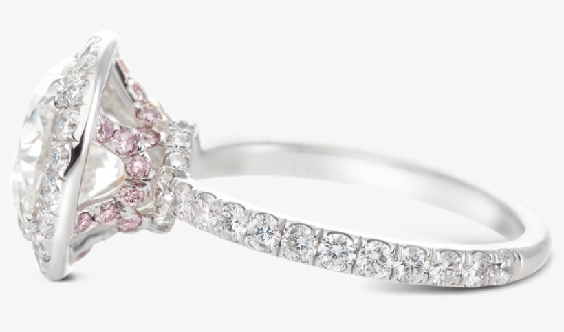 Ring Tiara Halo Round Diamond Crown Basket Pink - Diamond, transparent png download