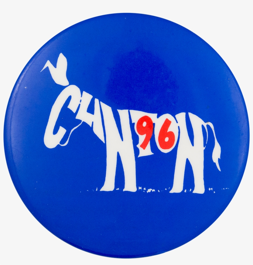 Clinton 96 Donkey Political Button Museum - Hillary Clinton, transparent png download
