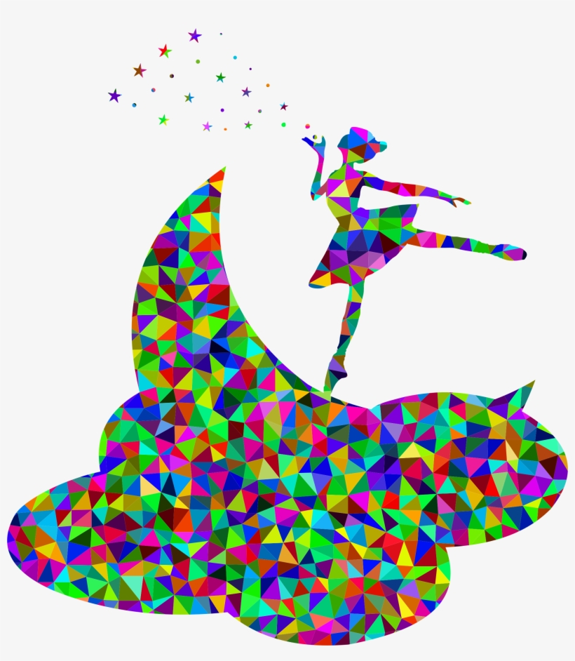 This Free Icons Png Design Of Prismatic Low Poly Ballerina, transparent png download