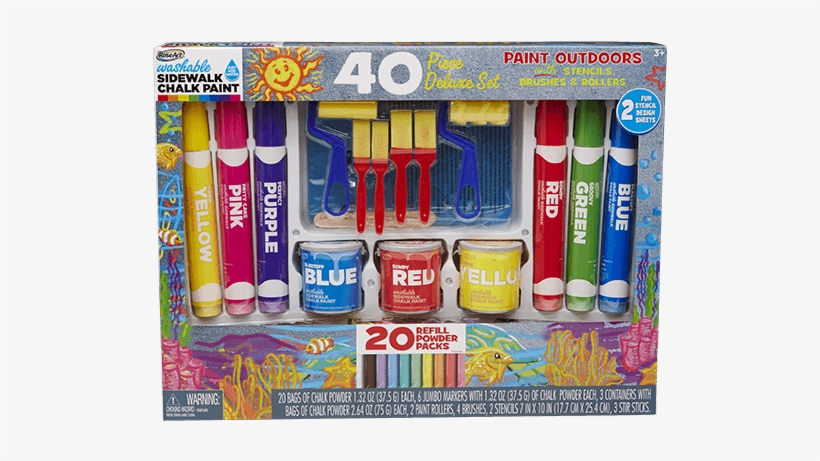 40pc Sidewalk Chalk Paint Deluxe Set - Roseart Washable Sidewalk Chalk Paint 40-pc. Deluxe, transparent png download