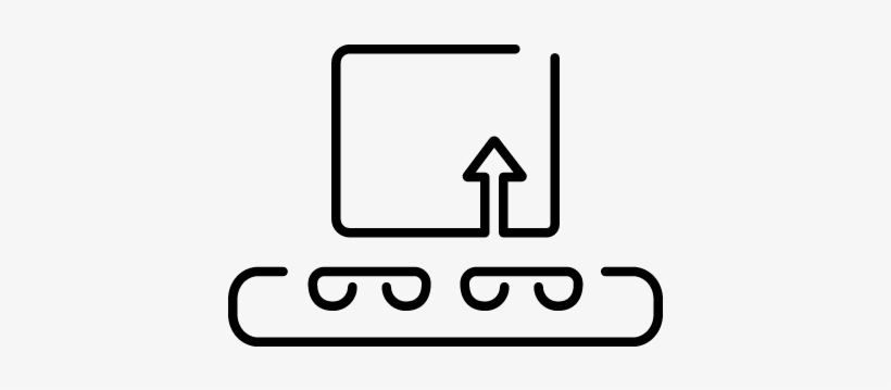Box On Band Conveyor Logistics Outline Vector - Simbolo De Una Banda Transportadora, transparent png download