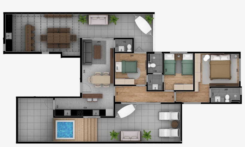Apto-301 - Floor Plan, transparent png download