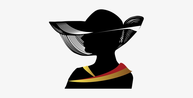 Woman Hat Religious Fashion Lady Church Si - Silhouette Of Woman With Hat, transparent png download