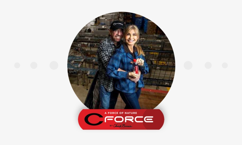 Chuck And Gena Norris At The Cforce Bottling Plant - Cforce Bottling Company, transparent png download