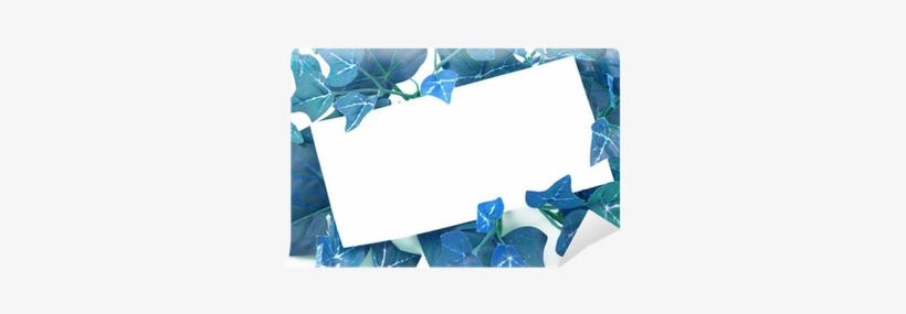 Blank Card On Blue Ivy Plant Background Or Border Wall - Construction Paper, transparent png download