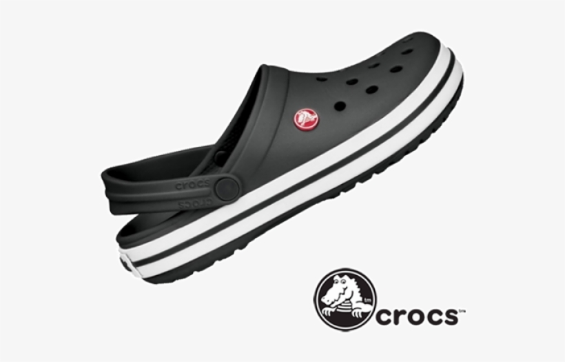 ~crocs Black Crocband Sandal - Crocs With White Bottoms, transparent png download