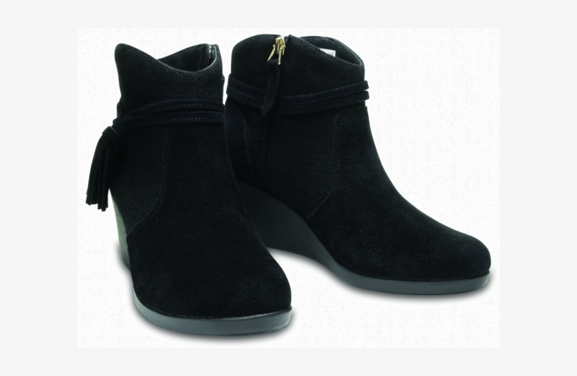 Brand Crocs - Crocs Black Women's Crocs Leigh Suede Mix Bootie, Size:, transparent png download