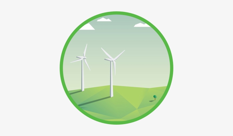 Green Circle Frame - Wind Turbine, transparent png download
