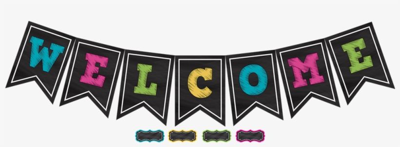 Tcr5614 Chalkboard Brights Pennants Welcome Bulletin - Teacher Created Resources Chalkboard Brights Welcome, transparent png download