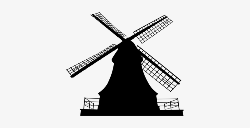 Windmill Silhouette Wind Turbine Wind Power - Windmill Silhouette Png, transparent png download