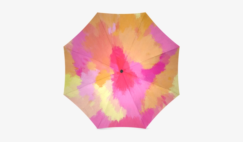 Orange And Yellow Watercolors Umbrella Foldable Umbrella - Rosa, Orange Und Gelbe Aquarelle Karte, transparent png download