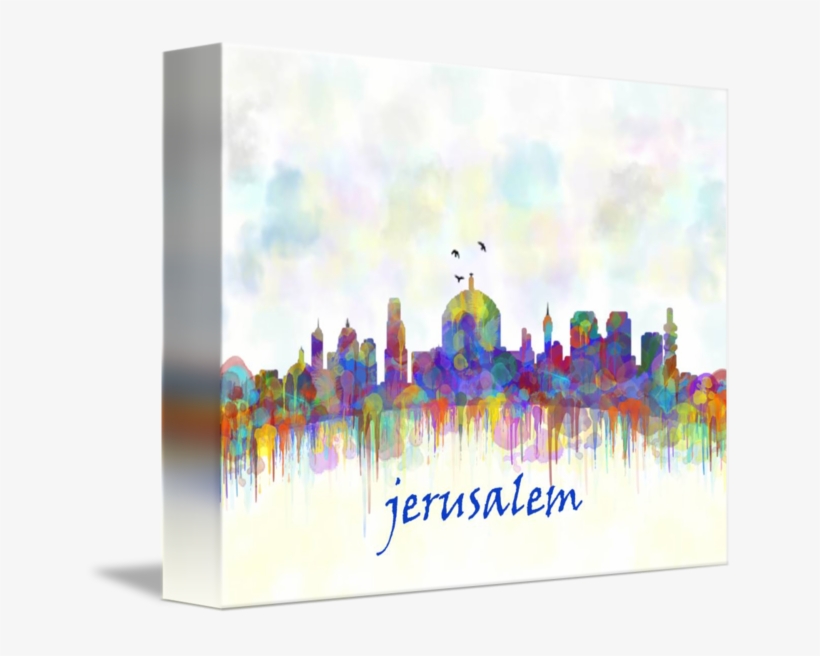 City Skyline Watercolor By - Jerusalem City Skyline Watercolor Print, transparent png download
