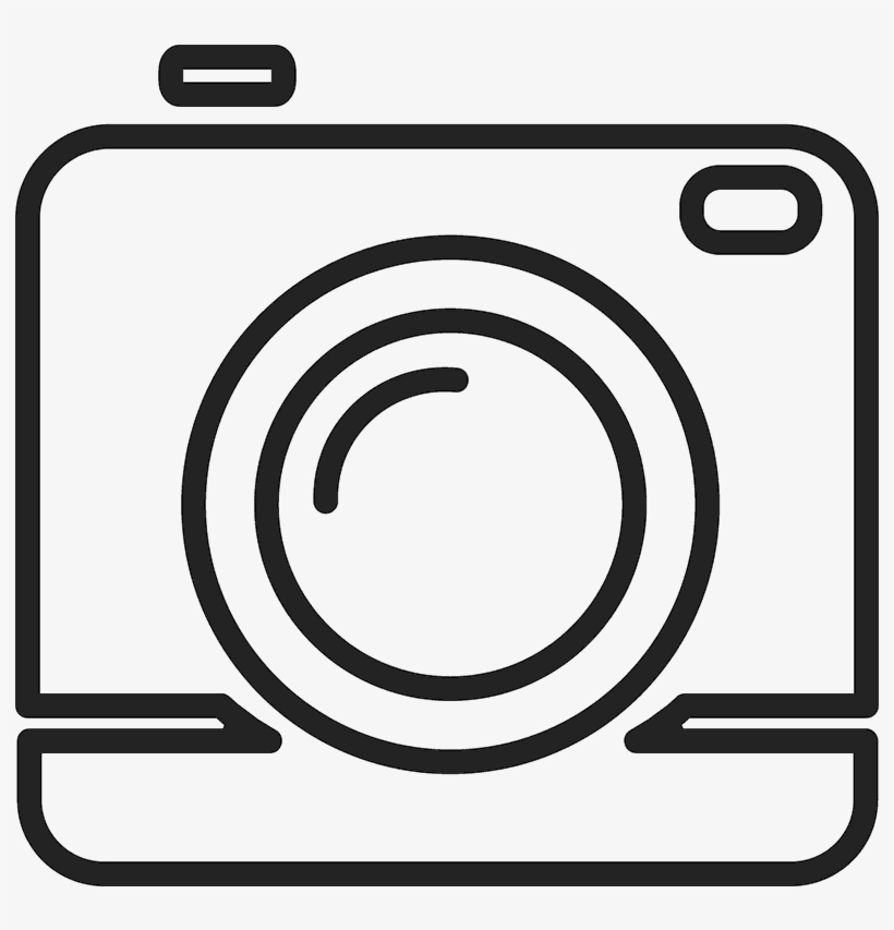 Camera Outline Rubber Stamp - Camera Outline, transparent png download