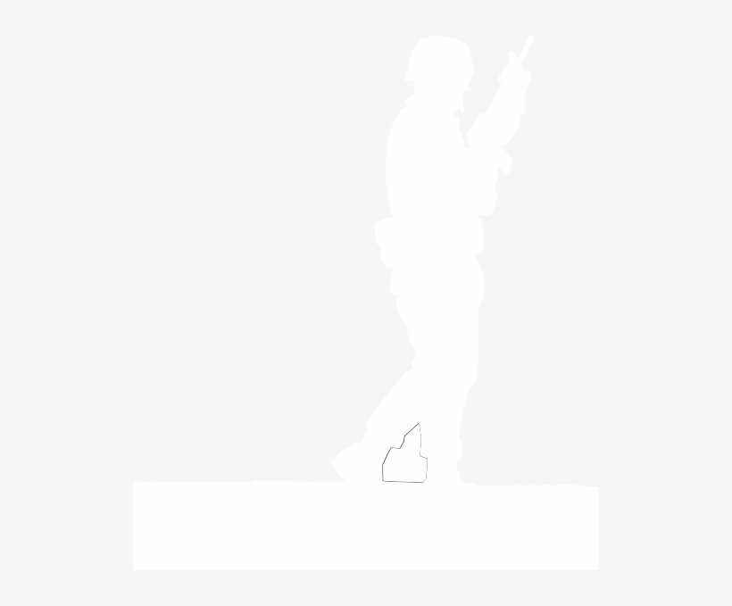 Soldier Clipart - Soldier White Silhouette, transparent png download