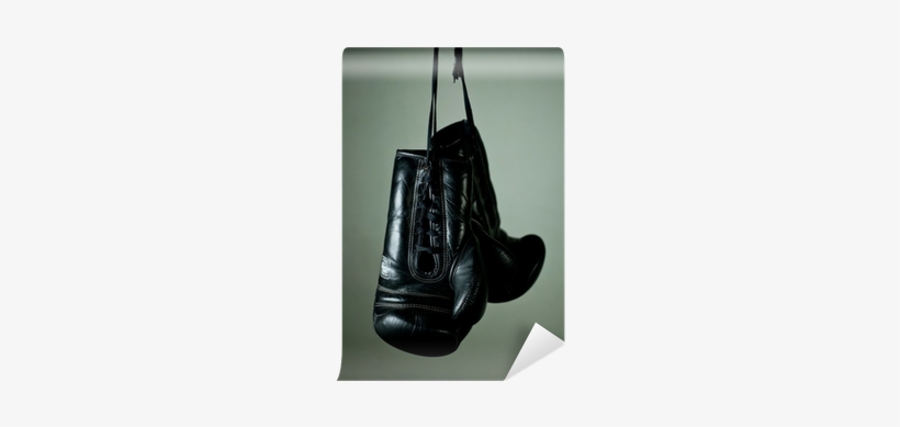 Boxing Gloves Hanging From Laces On A Grey Background - Boxing, transparent png download