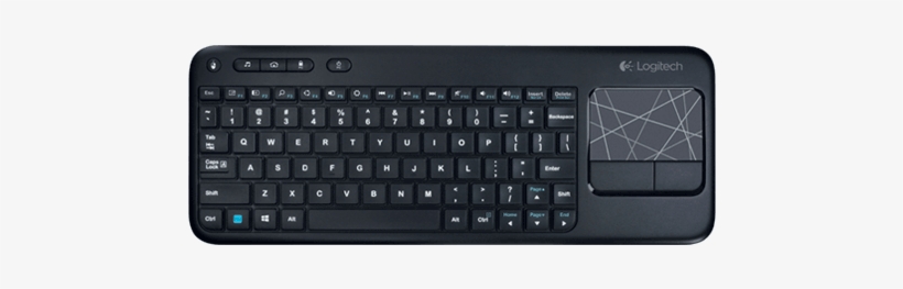 Wireless Touch Keyboard K400 Htpc Keyboard For Pc Connected - K400 Wireless Touch Keyboard, With 3.5 Touchpad,, transparent png download