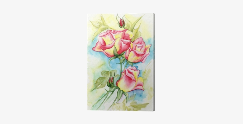 Watercolor Illustration Of A Beautiful Roses Flowers - Watercolor Painting, transparent png download