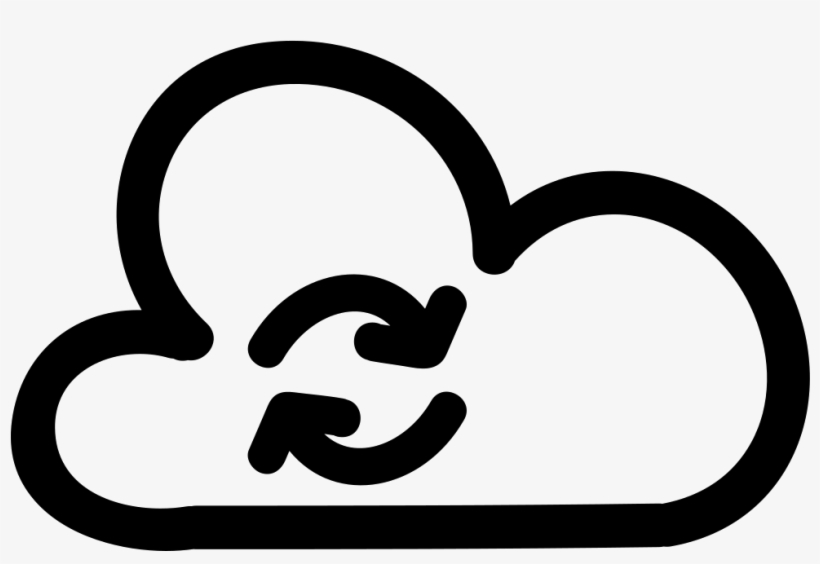 Synchronize Sign Of A Cloud With Two Arrows In Circle - Cloud Computing, transparent png download