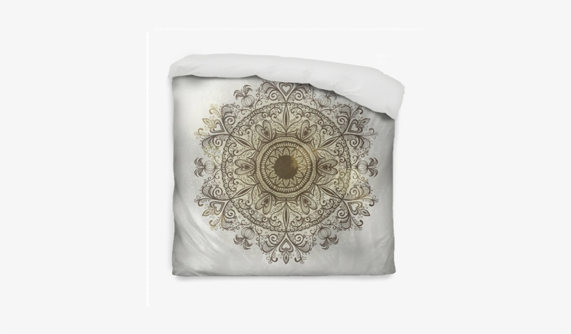 Grunge Hand Drawn Circular Floral Ornament - Canvas Print, transparent png download
