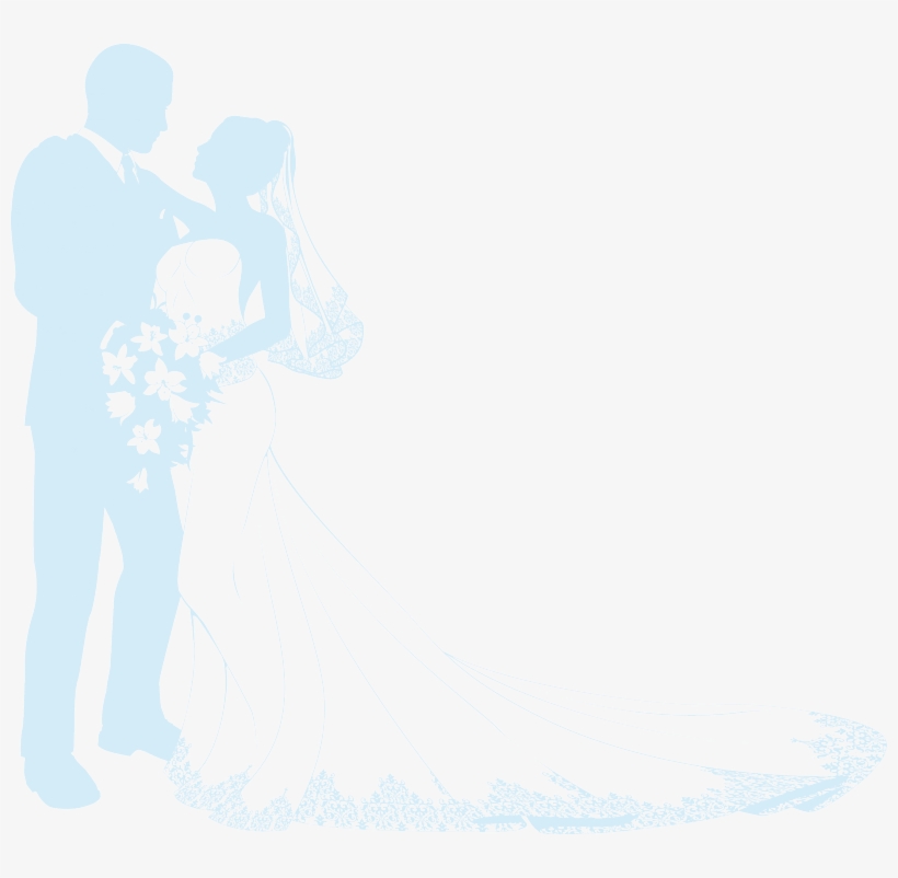 Bride And Groom Silhouettes - Elegant Couple Tile Coaster, transparent png download