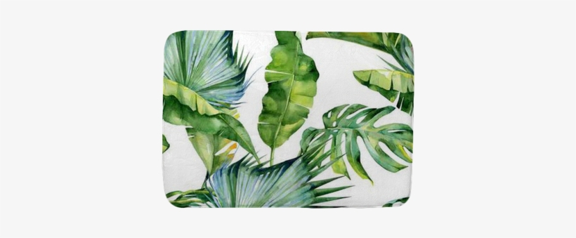 Seamless Watercolor Illustration Of Tropical Leaves, - Malloom Pillow Case,sofa Bed Home Decoration Festival, transparent png download