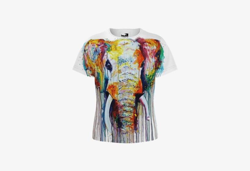 Watercolor Original Artwork Tee Shirt Elephant - Asian Elephant, transparent png download