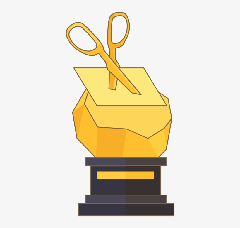 Rock Paper Scissors Trophy - Trophy, transparent png download