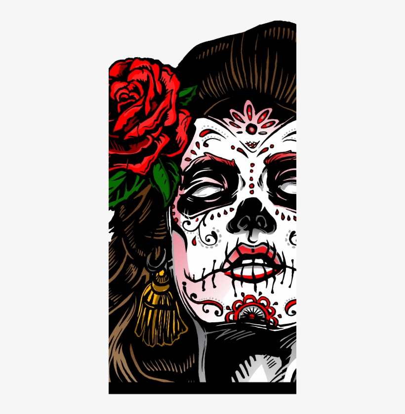 Cartel Mexican Bar And Grill Is Ready - Dia De Los Muertos Woman With Skull R Two In One Pack, transparent png download