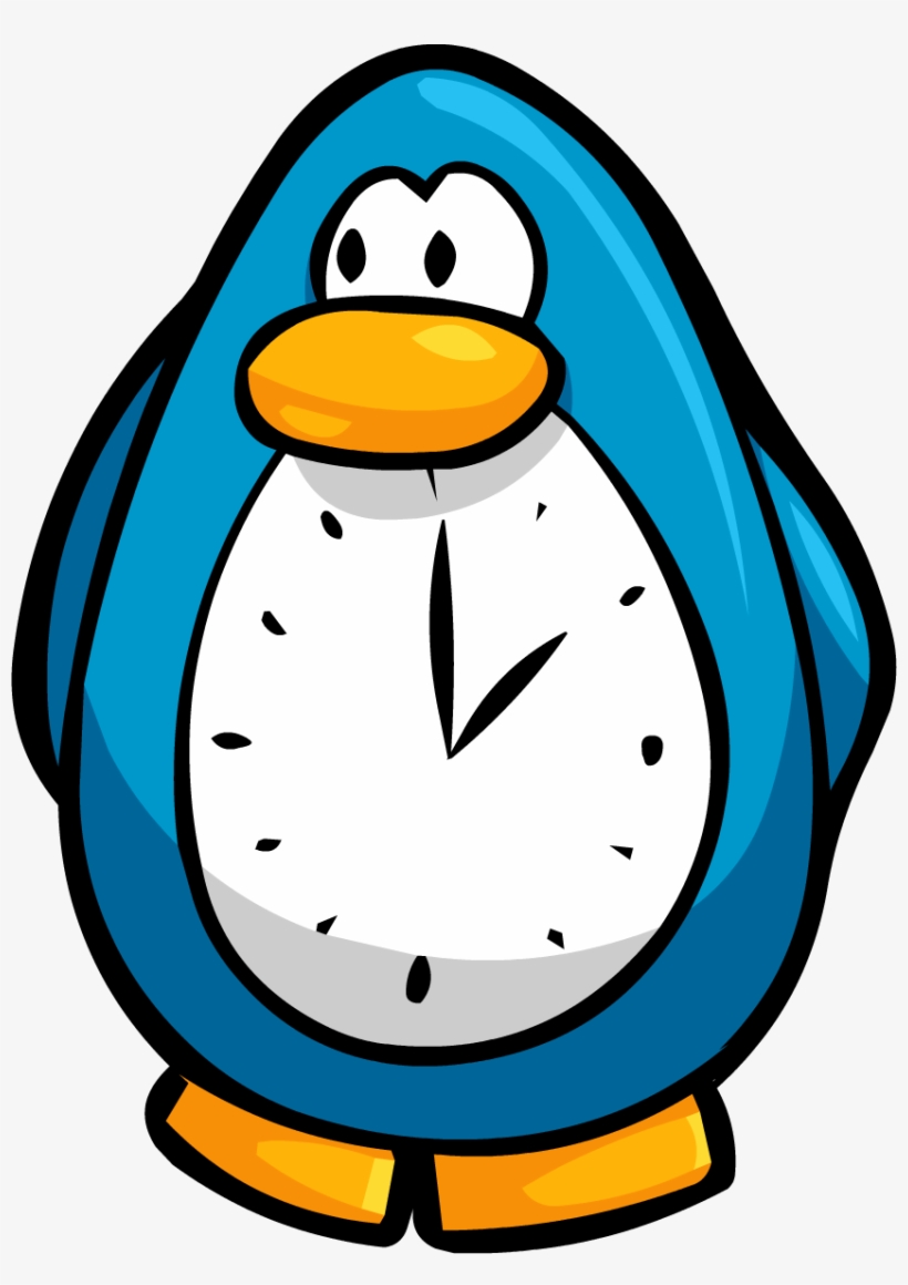 Light Blue Penguin Clock - Club Penguin Clock, transparent png download