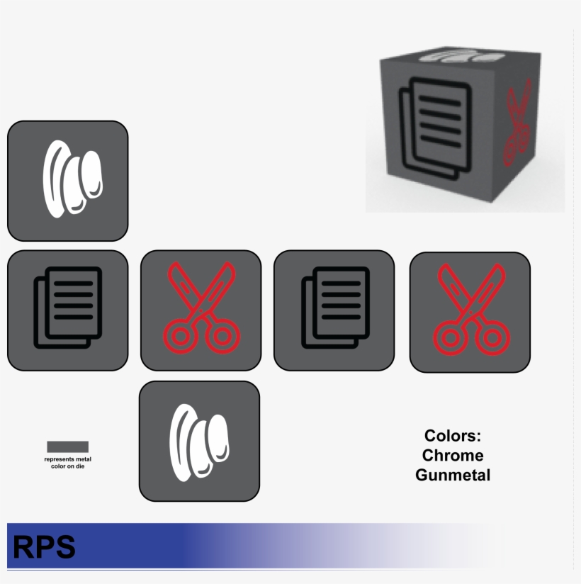 Metal Rock Paper Scissors D6 - Computer Case, transparent png download