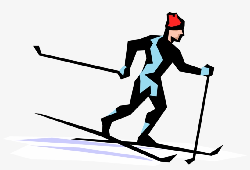 Cross Country Skier On Fresh Snow Image - Skiing, transparent png download