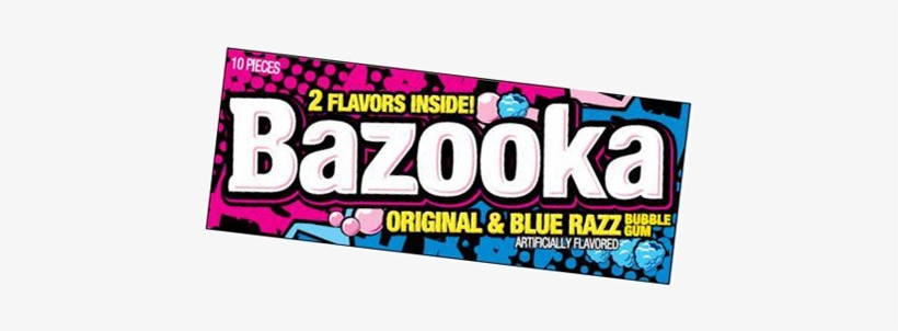 Bazooka Original & Blue Razz Bubble Gum 10-piece Wallet - Bazooka Gum 2 Flavors, transparent png download
