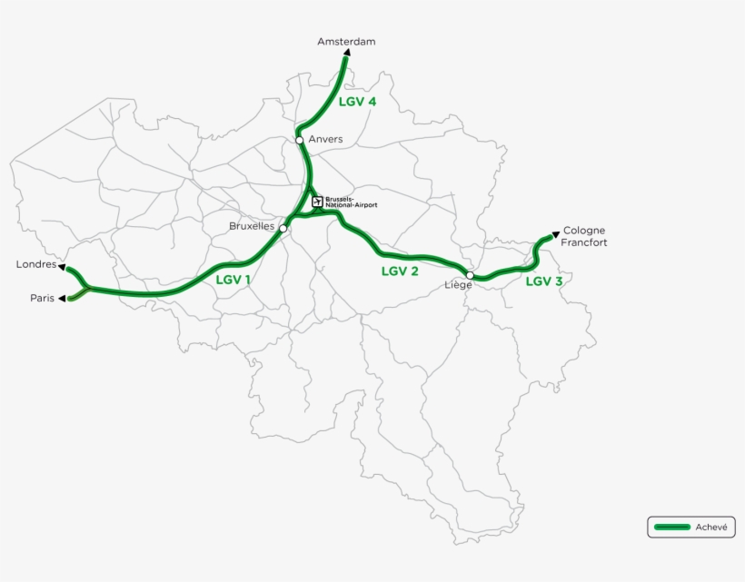 Infrabel Also Used Existing Railway Lines - Atlas, transparent png download
