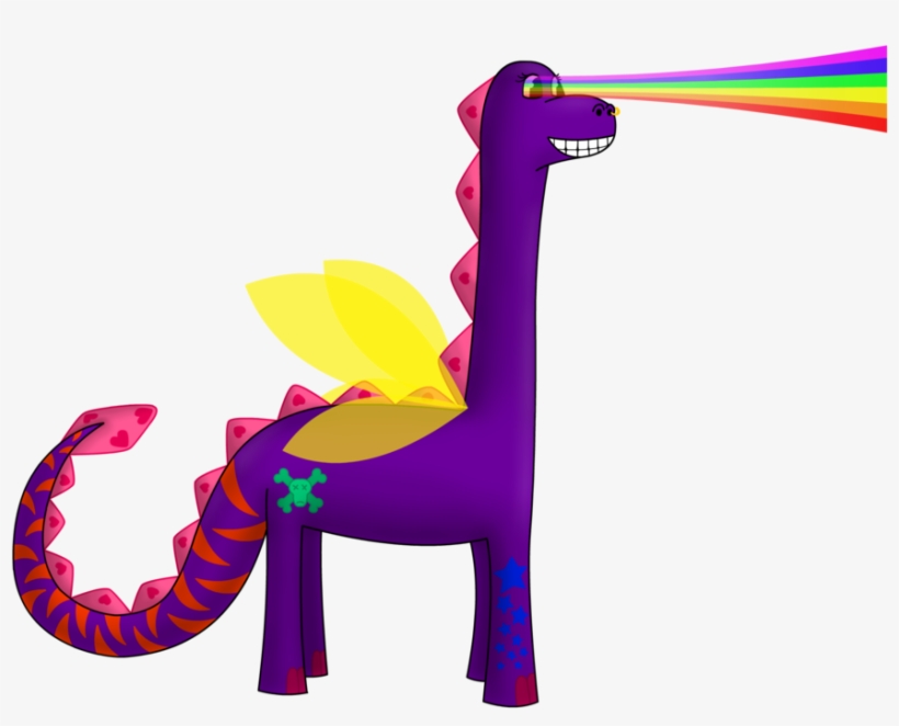 Rainbow Purple Laser Beam Dinosaur By Antzie - Dinosaur With Laser Beams, transparent png download