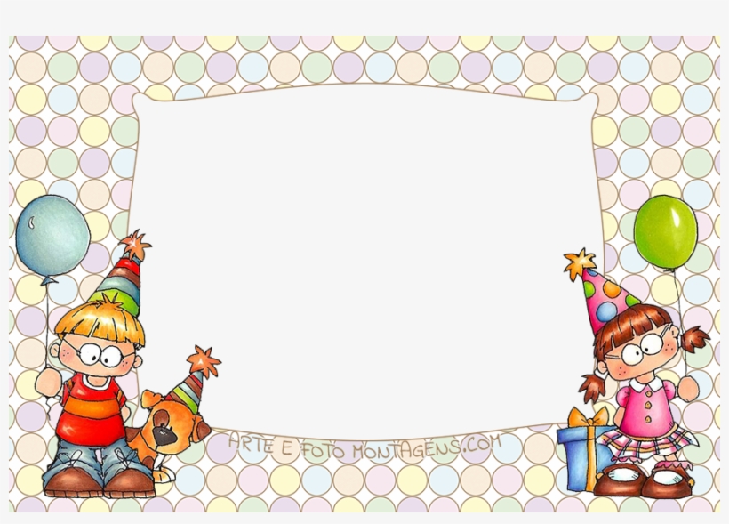 Aniversario Menino Menina Cachorro - Moldura Menino E Menina Png, transparent png download