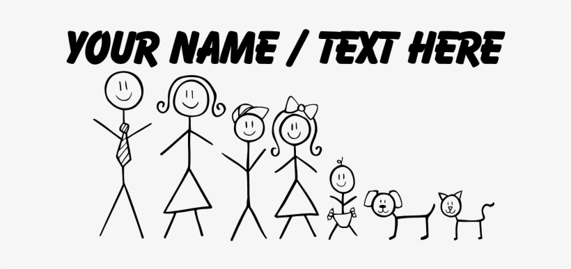 Custom Stick Figure Family Water Bottle - Custom Stick Figure Family Pillow Case, transparent png download