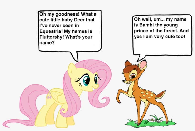 Bambi, Crossover, Deer, Disney, Fluttershy, Safe - Bambi, transparent png download