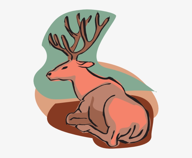 Deer - Draw A Sitting Deer, transparent png download