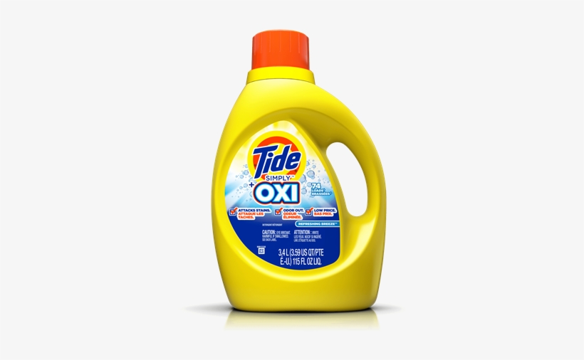 Tide Simply Plus Oxi Liquid Laundry Detergent, Refreshing, transparent png download