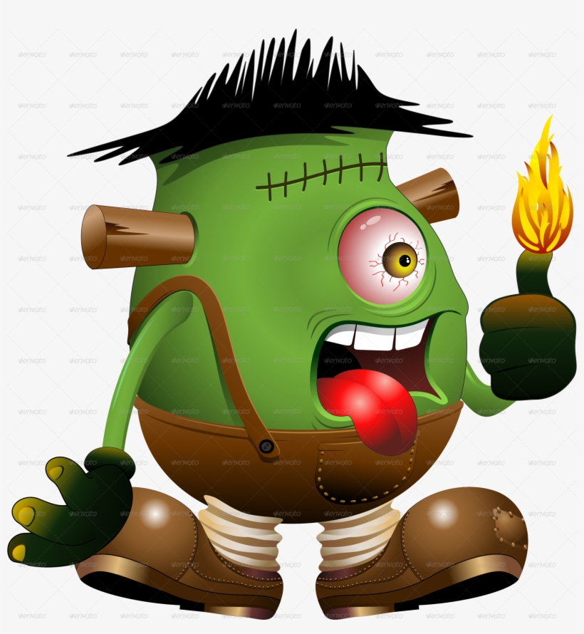 Frankenstein Monster One Eyed Cartoon-jpg 900 C - Frankenstein Cartoon, transparent png download