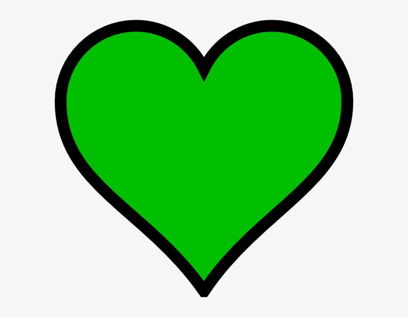 Png Black And White Green Heart Or Clover Leaf Clip - Green Heart Clipart, transparent png download