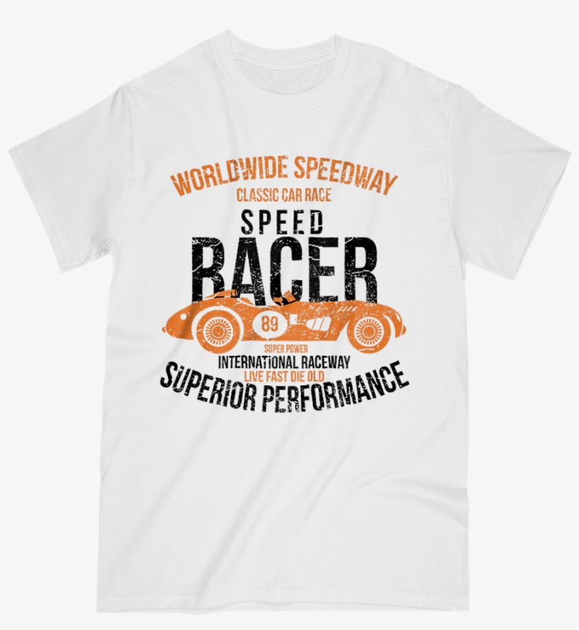 Mens T Shirts S / White Speed Racer T Shirt - Active Shirt, transparent png download
