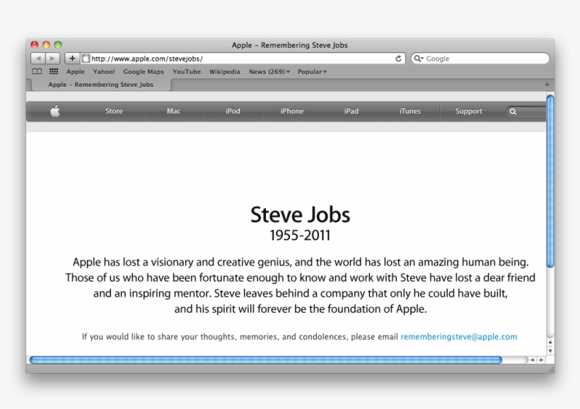 On A Sad Note, I Would Like Extend My Deepest Condolences - Steve Jobs 1955 2011, transparent png download